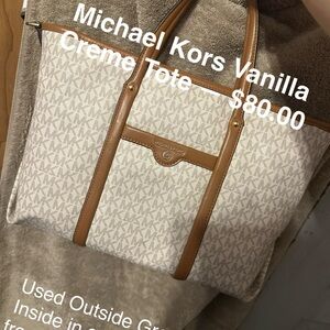 Michael Kors Vanilla and Tan Satchel